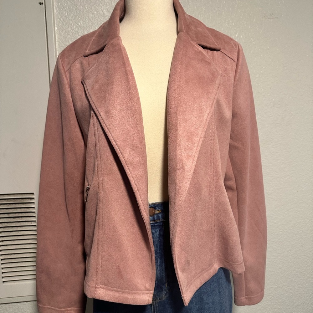 Fashion Nova Blush Pink Suede Blazer